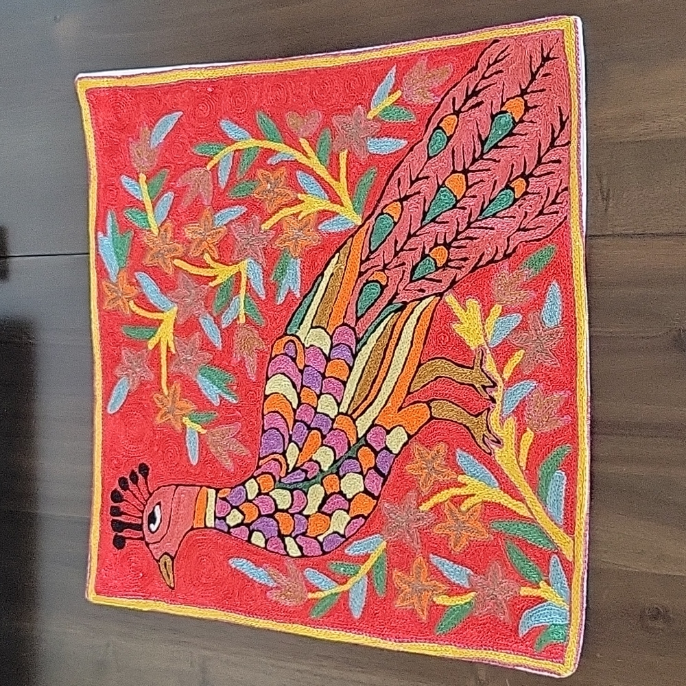 Hand stitched pillow covers - Peacock
